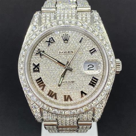 rolex day date iced out|rolex datejust 41mm iced out.